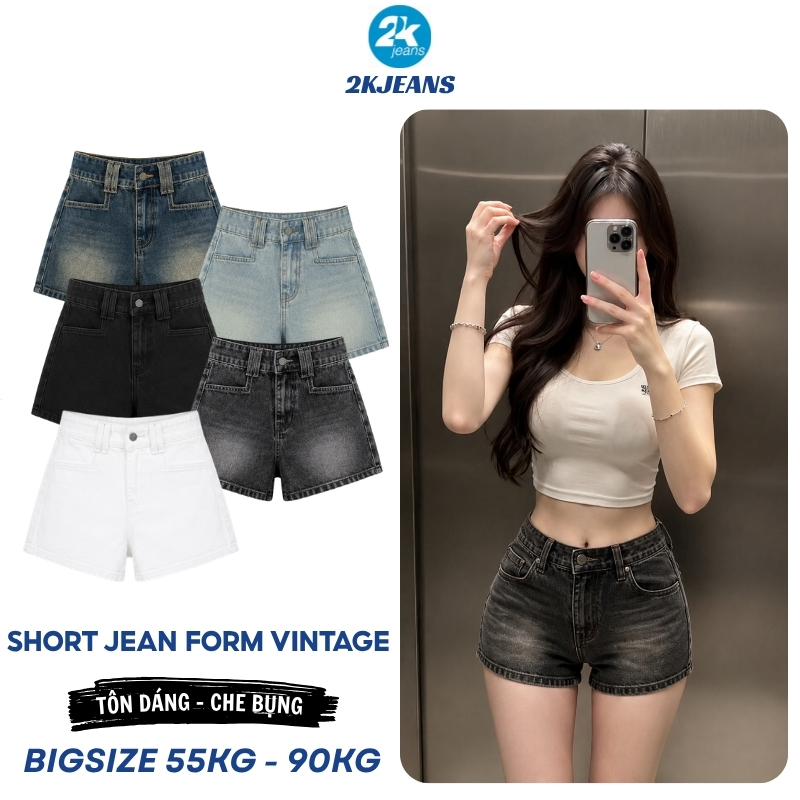 [VC 12% SP MỚI] Quần SHORT JEAN Nữ Bigsize MS1088 Dáng Chữ A Tôn Dáng 6 Màu Mặc Đi Biển, Du Lịch 2KJEANS | BigBuy360 - bigbuy360.vn
