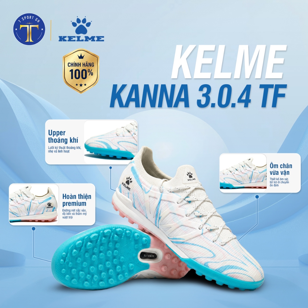Giày Bóng Đá Kelme Kanna 3.0.4 TF Chính Hãng | Giày Đá Bóng Sân Cỏ Nhân Tạo Êm Chân, Bám Sân Tốt