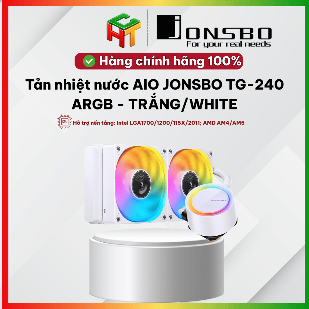 Tản nhiệt nước AIO JONSBO TG-240 ARGB - TRẮNG/WHITE