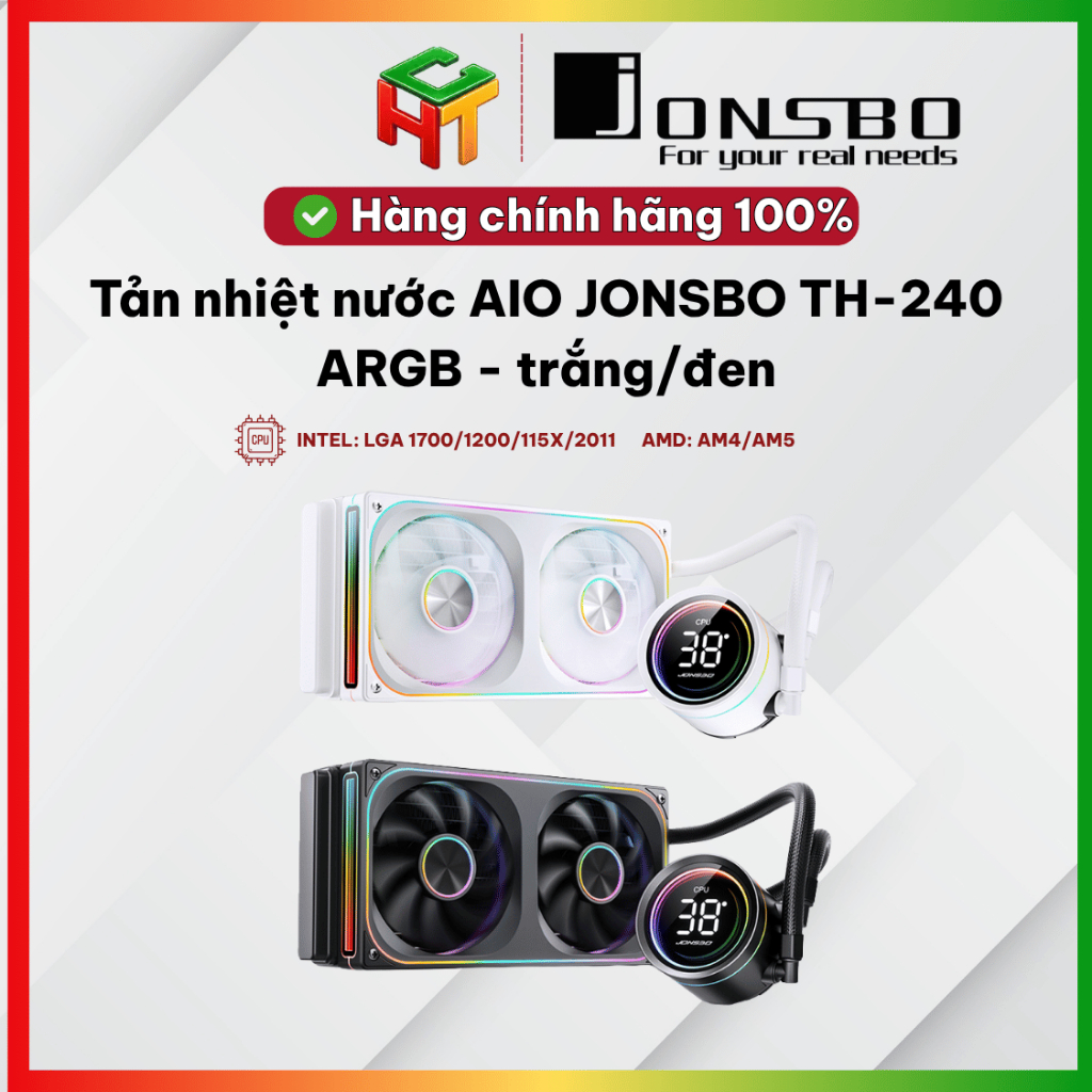 Tản nhiệt nước AIO JONSBO TH-240 ARGB - trắng/đen