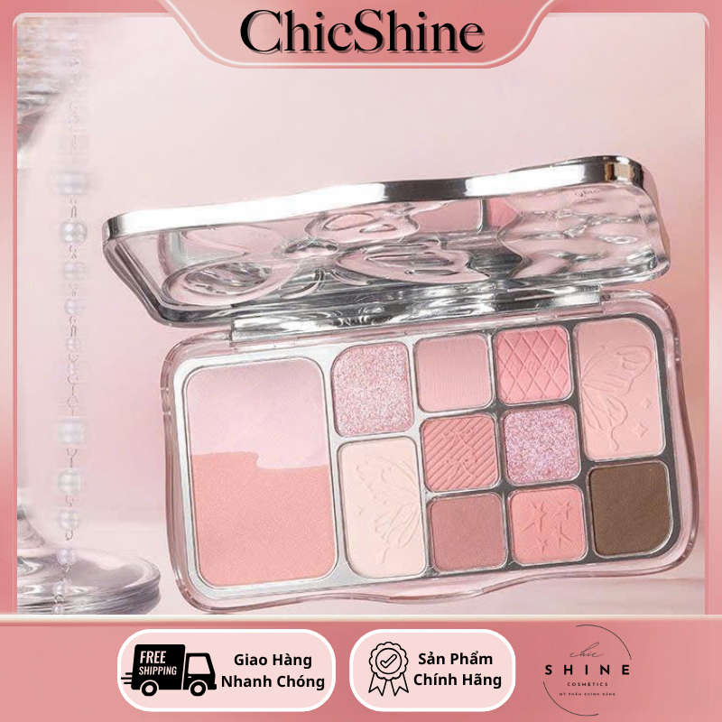 HOLD LIVE Bảng Phấn Mắt Má Kèm Tạo Khối 12 Màu 4in1 Hold Live Mist Butterfly Shadow Hồng Lạnh HL792