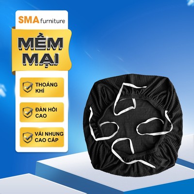 Vỏ bọc mâm ghế công thái học SMA Furniture VB-01 chất liệu vải nhung mềm, êm ái, đàn hồi cao