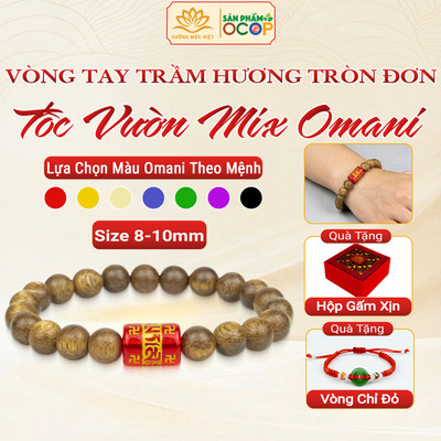 Vòng Tay Trầm Hương Theo Mệnh Tròn Đơn Mix Lu Thống Omani XƯỞNG MỘC VIỆT Mang Lại May Mắn Bình An