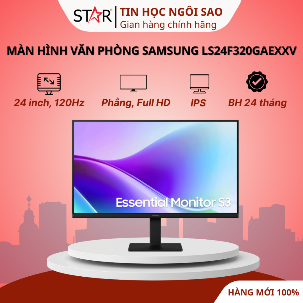 Màn Hình Văn Phòng Samsung LS24F320GAEXXV | 24 inch, FHD, 120Hz, IPS - Bảo hành 24 tháng
