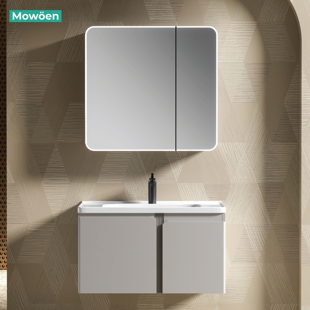 Tủ lavabo Mowoen MW2705-60/80PVC nhập khẩu, treo tường phòng tắm