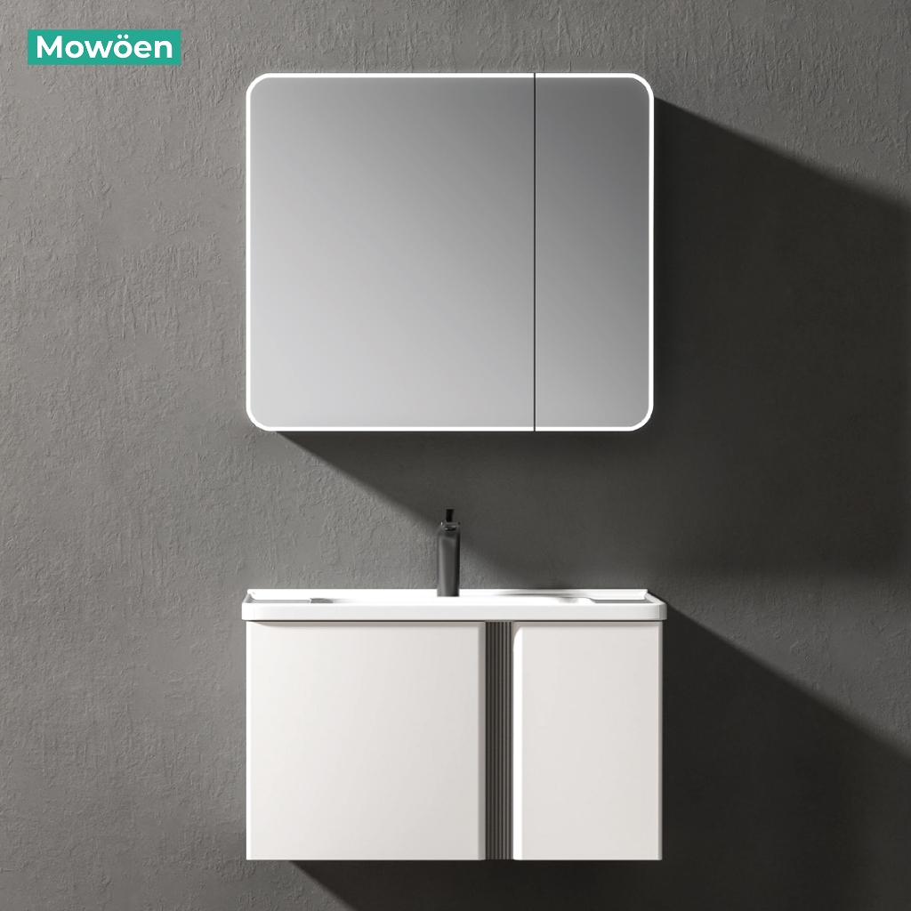 Tủ lavabo Mowoen MW2703-60/70/80PVC nhập khẩu, treo tường phòng tắm