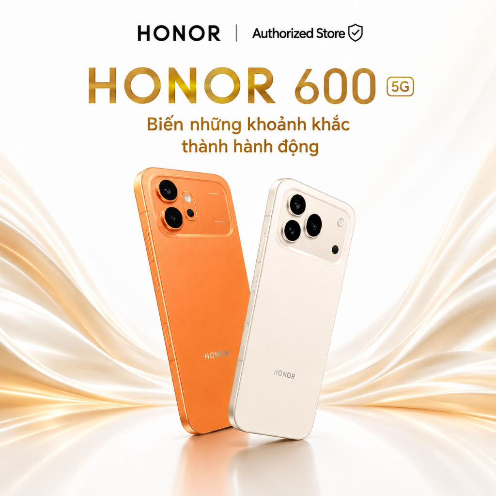 Điện thoại thông minh HONOR 600 5G 8/256GB - Màn hình Amoled 6.57" - Bảo hành chính hãng 18 tháng
