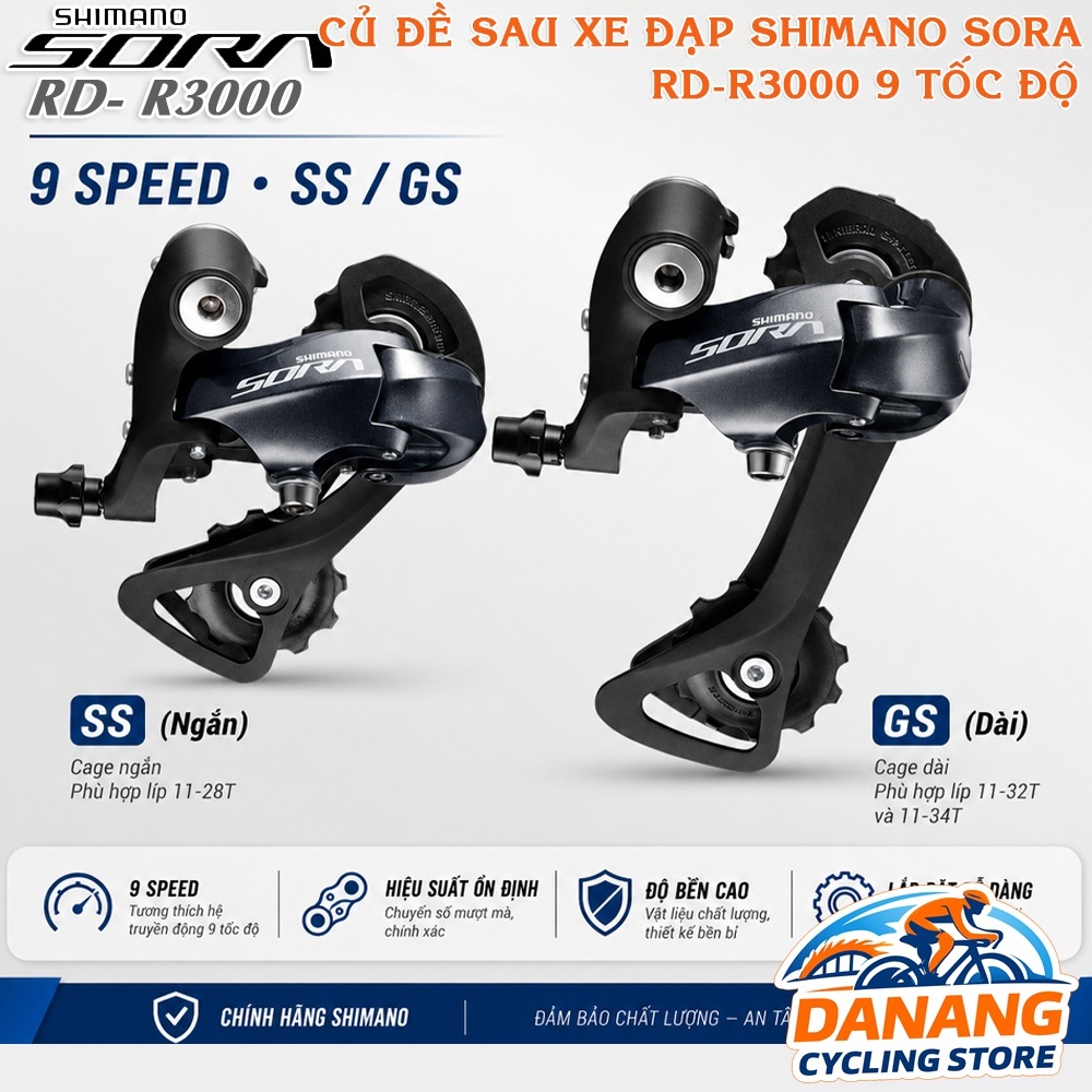 Củ Đề Sau Xe Đạp Shimano Sora RD R3000 9 Tốc Độ – Chính Hãng