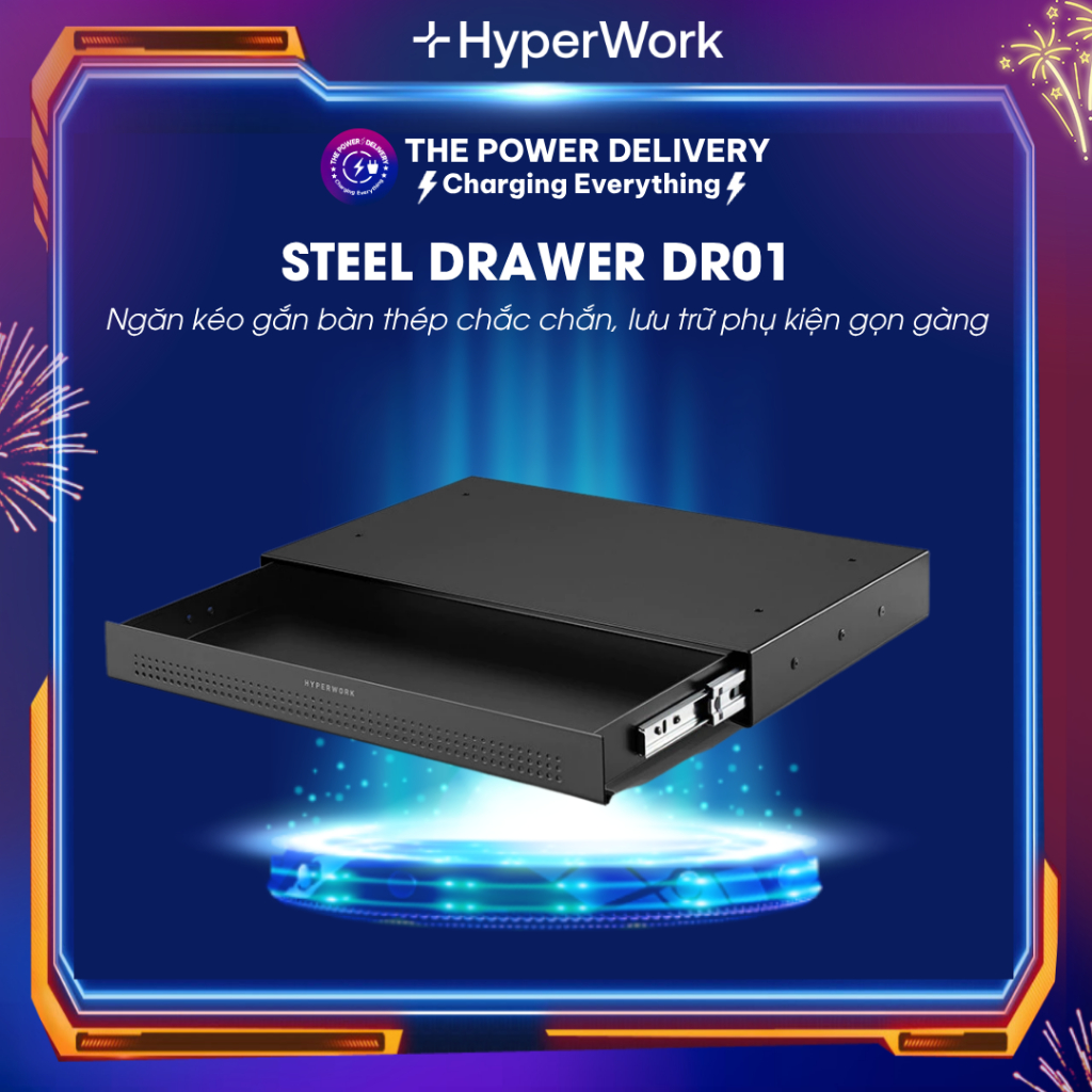 Ngăn kéo gắn bàn HyperWork Steel Drawer DR01 (Hàng chính hãng)