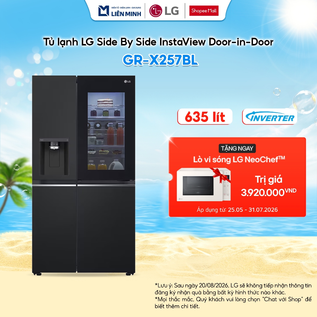GR-G257BL | GR-G257SV | GR-X257BG | GR-X257BL - Tủ Lạnh LG Inverter 635 Lít [SHIP 0Đ HCM]