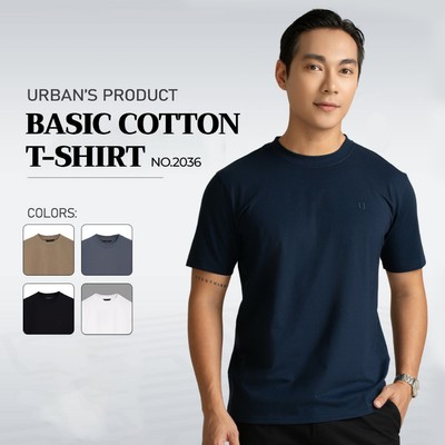 Áo thun nam cổ tròn Urban COTTON mềm mại thoáng khí thấm hút mồ hôi co giãn phom suông mặc đi chơi NO.2036