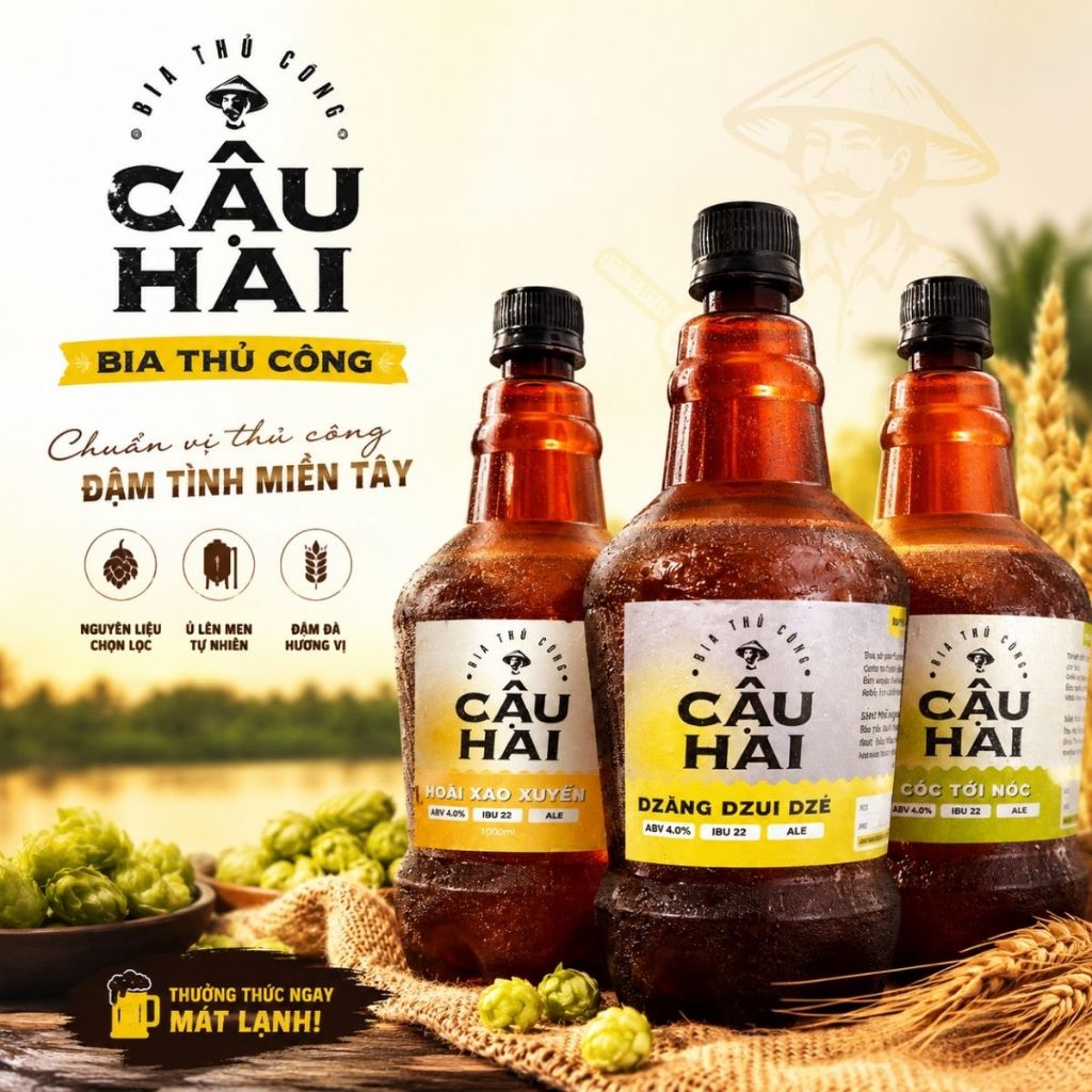 Bia Thủ Công Cậu Hai, Bia Tươi,  Bia Hoa Quả Trái Cây Tươi Hương Vị Độc Đáo