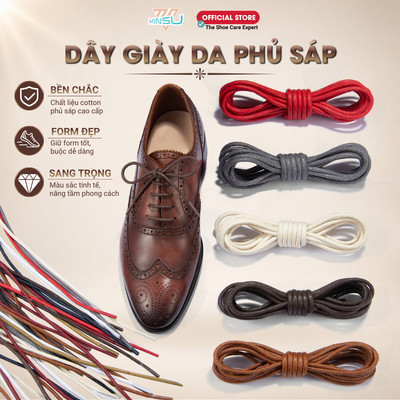 Dây Giày Da Phủ Sáp MINSU M7912 Cao Cấp Chống Xù, Chống Bám Bẩn, Giữ Form Tốt 70cm / 90cm / 120cm / 150cm