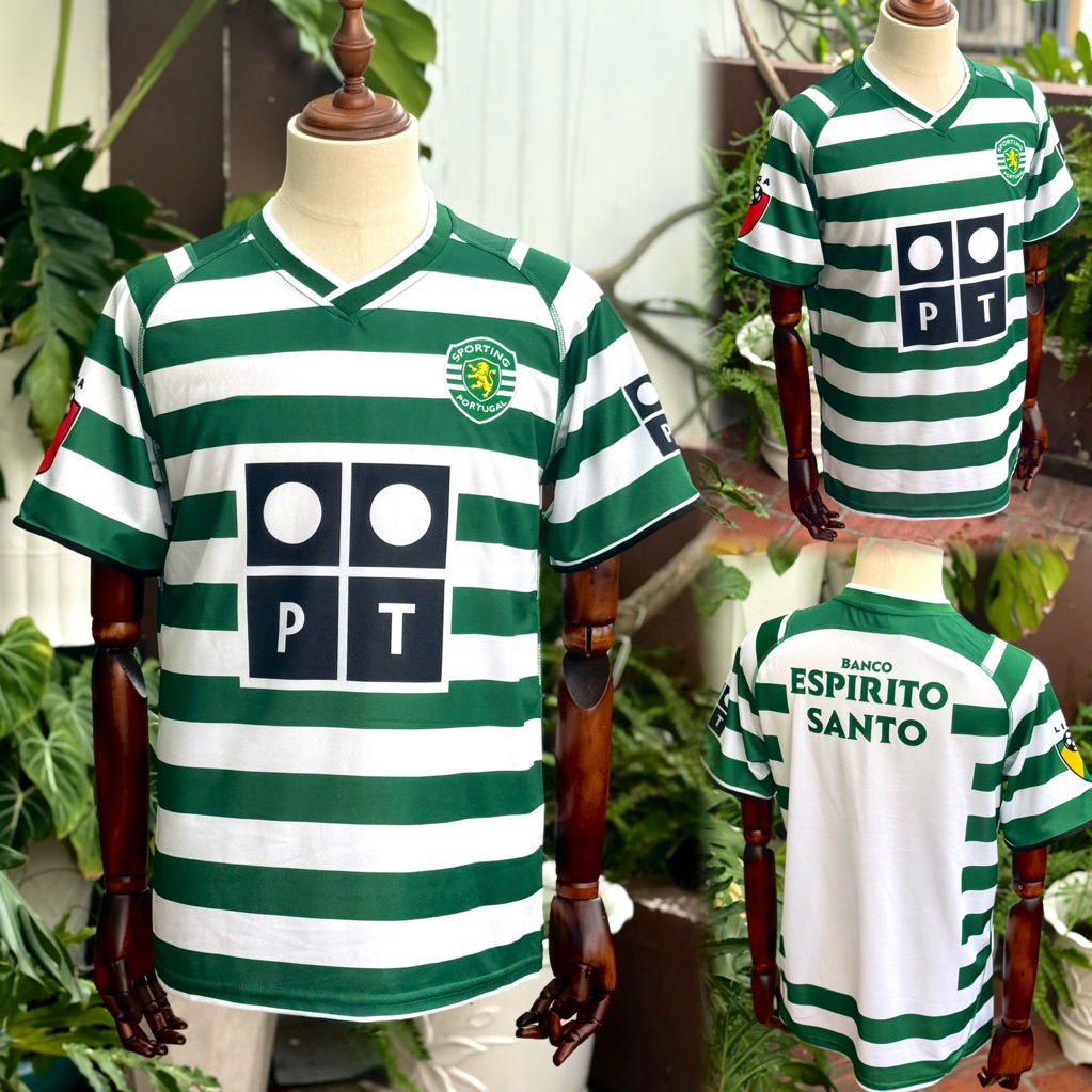 Áo bóng đá retro Sporting Lisbon 2003/04 ( Sân nhà ) - Vải cotton polyester loại 1