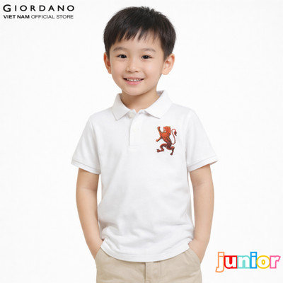GIORDANO Áo Thun Trẻ Em Ngắn Tay Có Cổ 3D Lion Polo 3014222