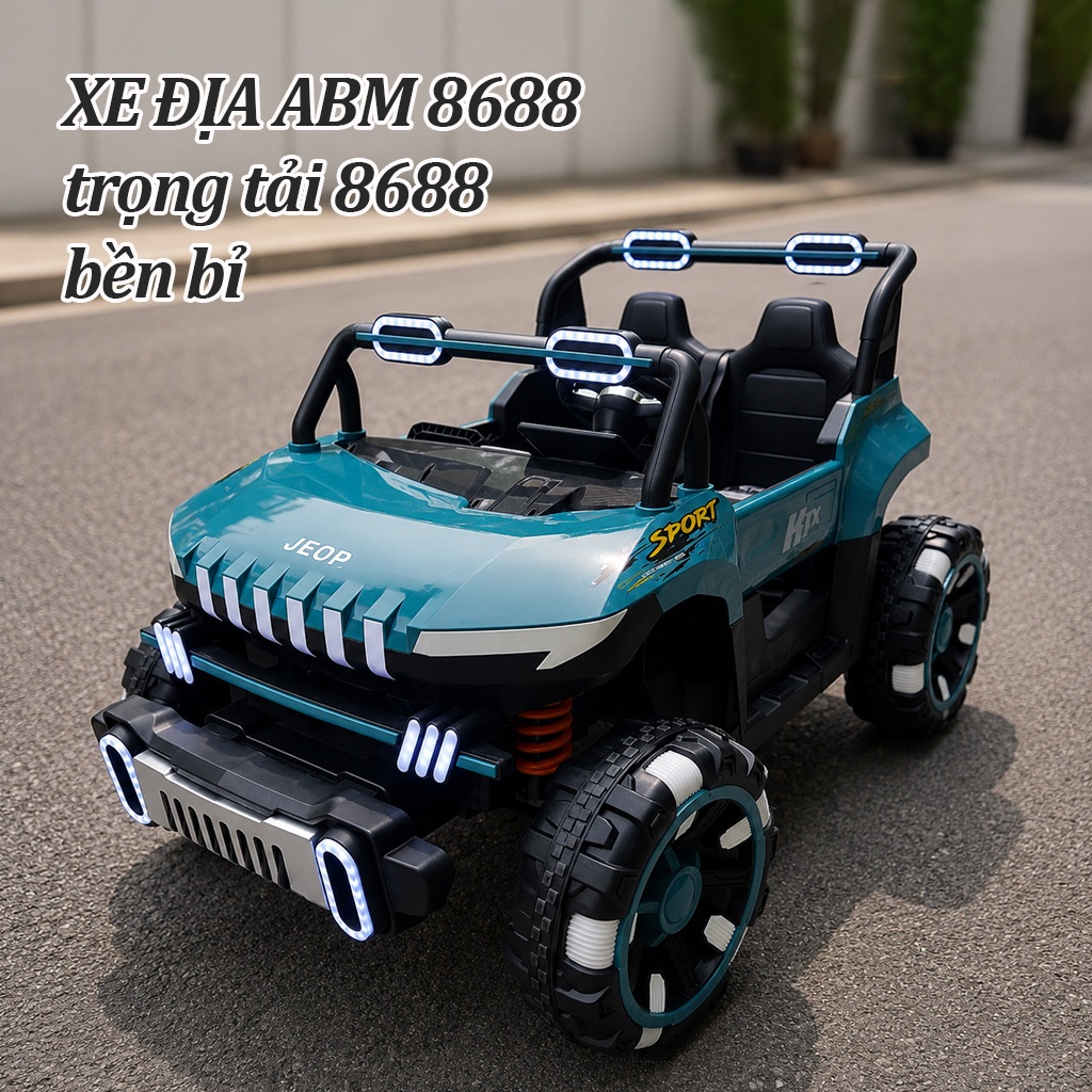 Xe ô tô điện trẻ em ABM 8688 địa hình Bluetooth USB 4 động cơ tải 100kg HanKidsHN