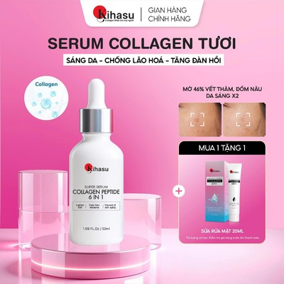 Serum Collagen Peptide KIHASU 6in1 50ml Chống Lão Hóa, Hỗ Trợ Giảm Nhăn, Tăng Đàn Hồi Da