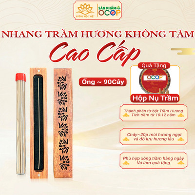 Nhang trầm hương Không Tăm cao cấp chất lượng OCOP, ISO 9001 Xưởng Mộc Việt - Ống khoảng 90 cây