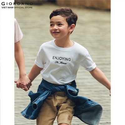 GIORDANO Áo Thun Ngắn Tay Trẻ Em City Wander Tee 3085228-01