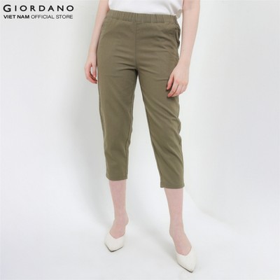 GIORDANO Quần Lửng Nữ Linen Capri 5425204