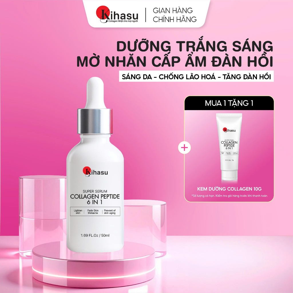 Serum Collagen Peptide Kihasu 50ml Công thức mới Dưỡng Da Mịn Màng Sáng Khỏe
