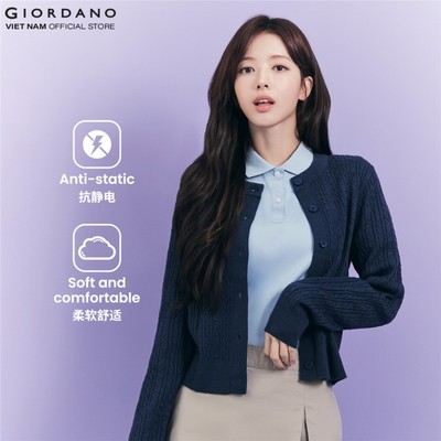 GIORDANO Áo Khoác Len Nữ New Preppy Knit Sweater 5355602