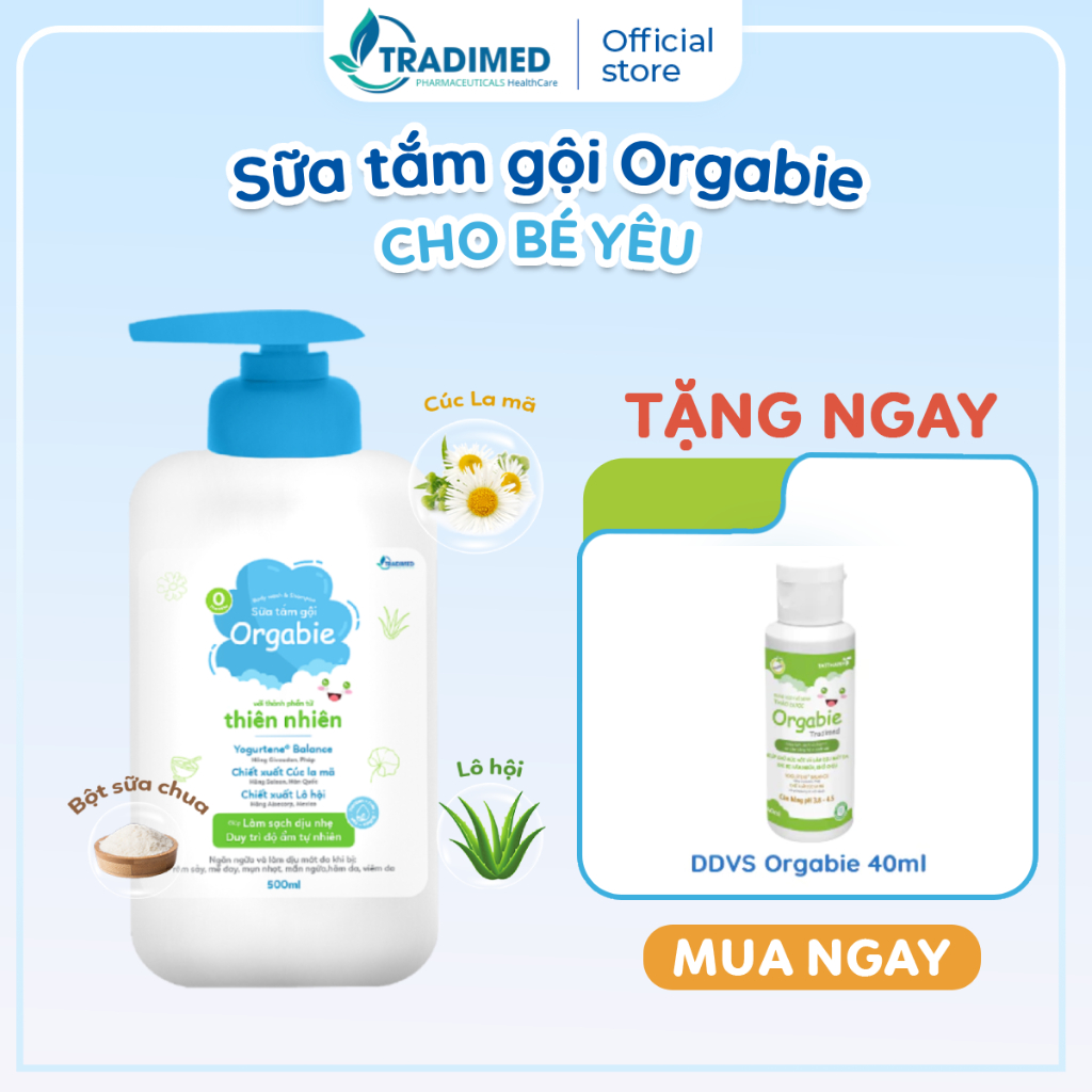 Sữa tắm gội cho bé Orgabie - Công Thức Làm Sạch Dịu Nhẹ, An Toàn Cho Làn Da Bé