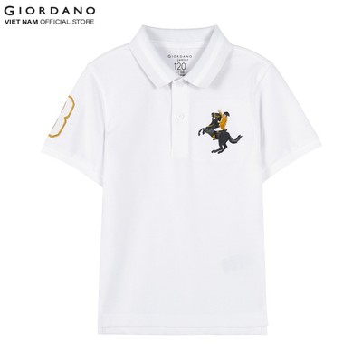 GIORDANO Áo Thun Có Cổ Trẻ Em Thêu Logo Napoleon 3015210