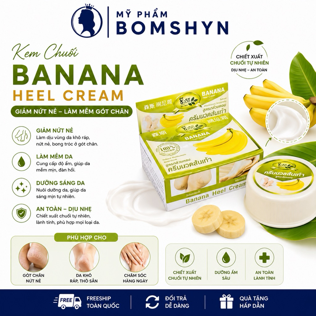 Kem chuối the Banana cream nứt gót chân Thái lan