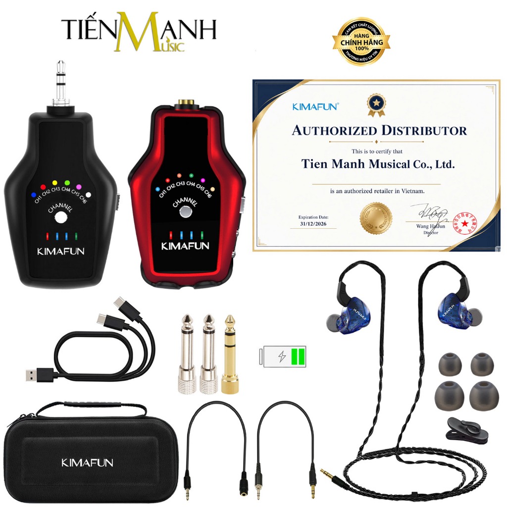 [Chính Hãng] Bộ Thu Phát Tai Nghe Kiểm Âm Không Dây Wireless Kimafun KM-G150-3 IEM In-Ear Monitoring
