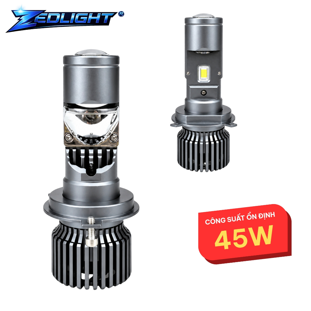 Đèn Pha Bi Cầu F40 ZED LIGHT - Ánh Sáng Sắc Nét, Chiếu Xa Tới 200m - Lắp Cho Xe SH Mode, SH Ý, Liber