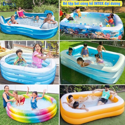 Hồ bơi phao Intex chính hãng đa dạng mẫu mã, chất lượng, pvc an toàn cho bé