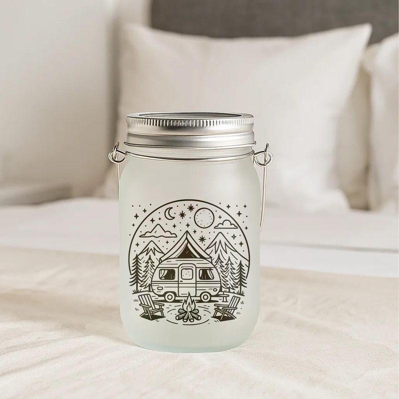 Đèn Mason Jar Cá Nhân Hóa Khắc Tên & Ảnh – Personalized Mason Jar Light Decor Quà Tặng Gia Đình, Cou
