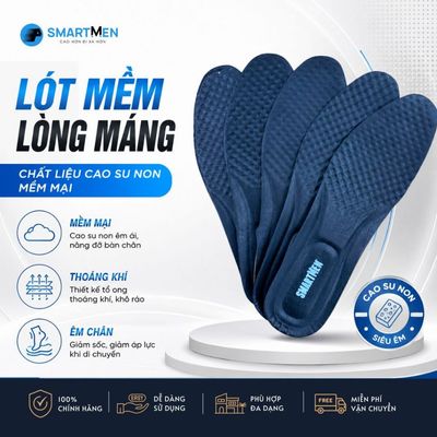 Lót giày Lòng máng Cao su non Nguyên khối SMARTMEN (1 đôi lót)