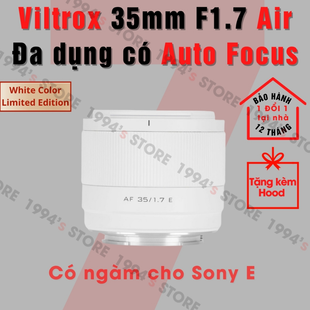 Ống kính Viltrox AF 35mm F1.7 Air Auto Focus White Limited Edition (Màu Trắng) dành cho Sony E