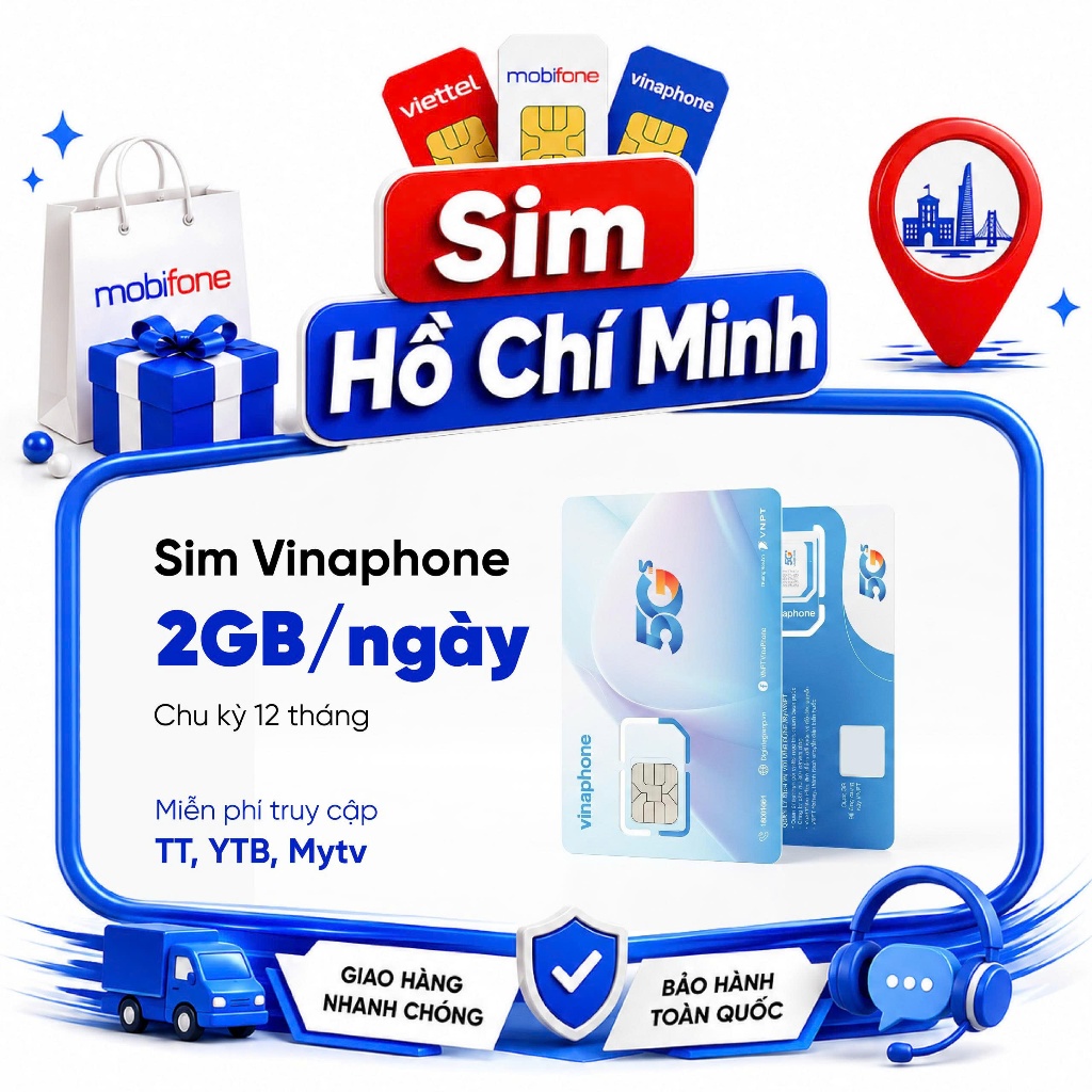 🌟 [2GB/ngày Free MXH] Sim 5G VinaPhone 2GB/ngày ưu đãi miễn phí truy cập TT YTB MyTV trọn gói 1 năm