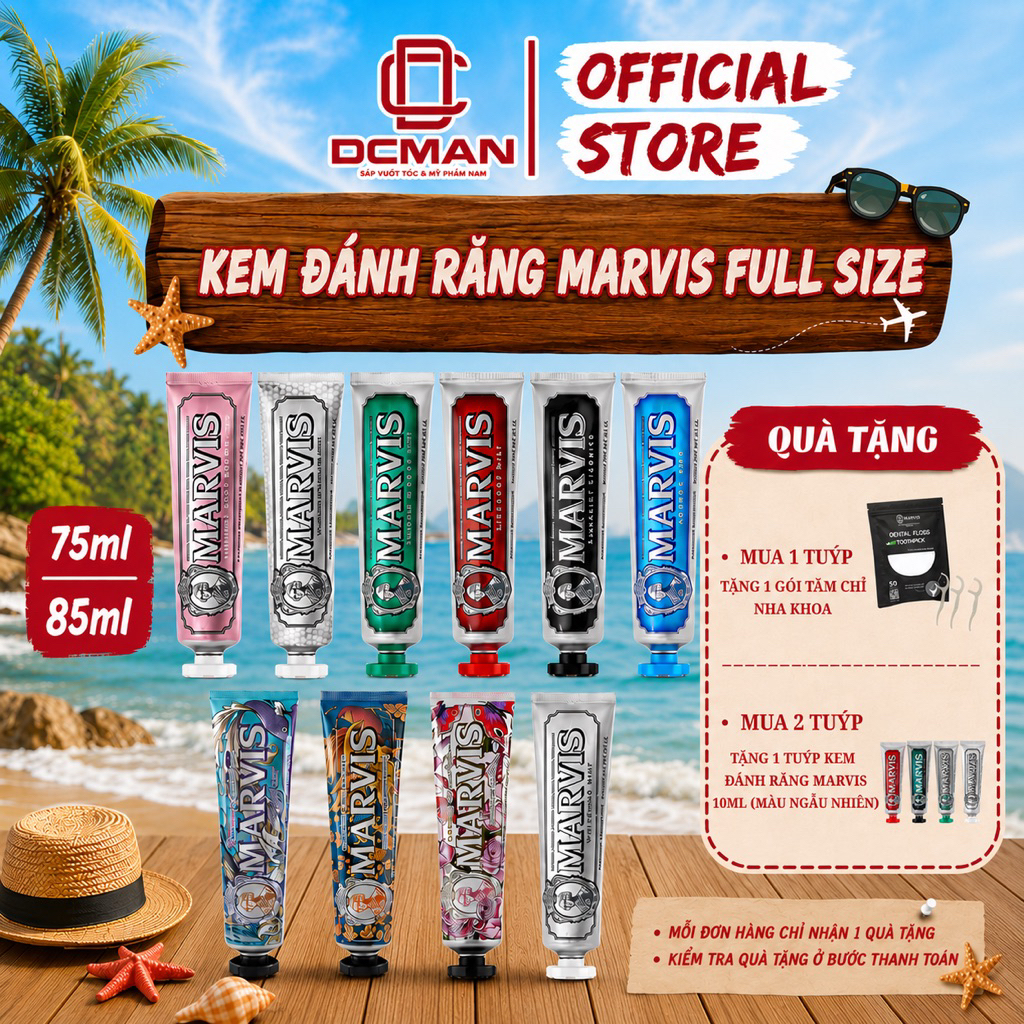 Kem Đánh Răng Marvis Toothpaste Chính Hãng 75ML/85ML Nhiều Mùi Hương, Hỗ Trợ Trắng Răng