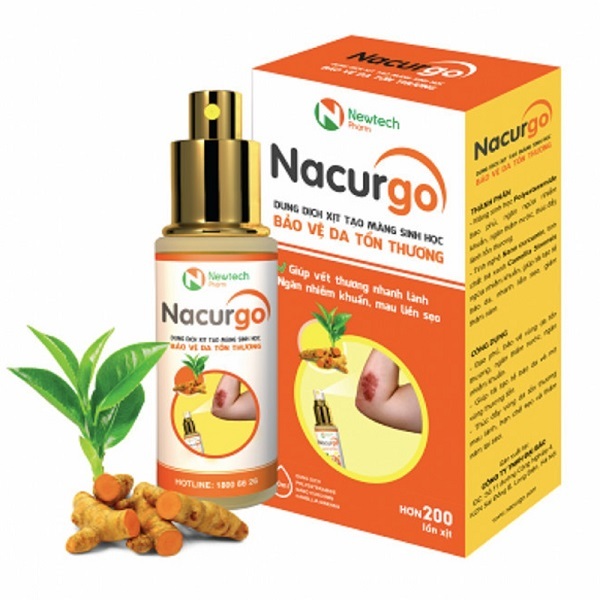 Dung dịch xịt NACURGO 12ML Tạo màng vết thương nhanh lành