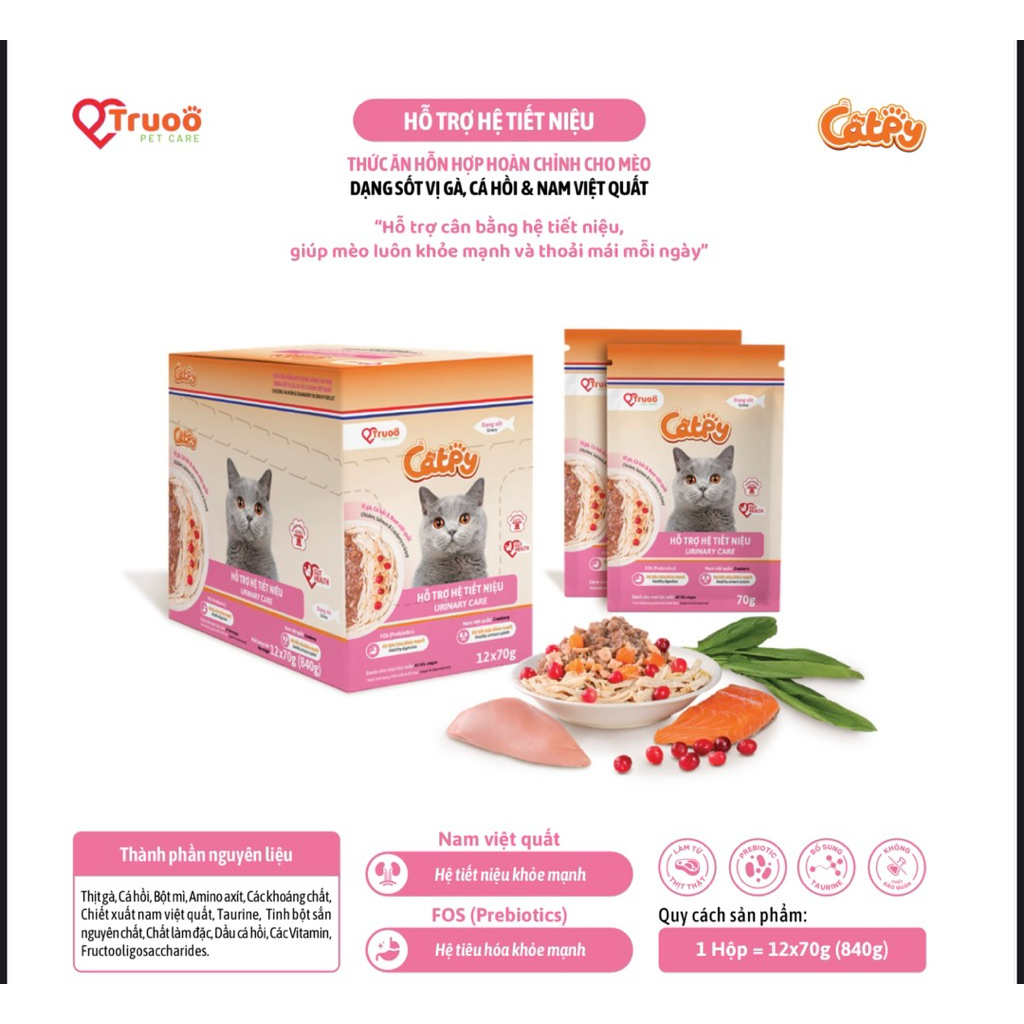Pate Hỗ Trợ Tiết Niệu Cho Mèo Catty Urinary Care 70g