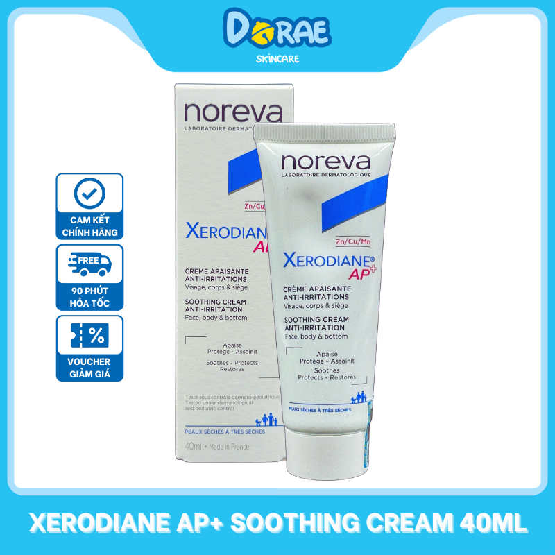 NOREVA l Kem dưỡng ẩm, giảm kích ứng tức thì cho da mặt và cơ thể Noreva Xerodiane AP+ Soothing Crea