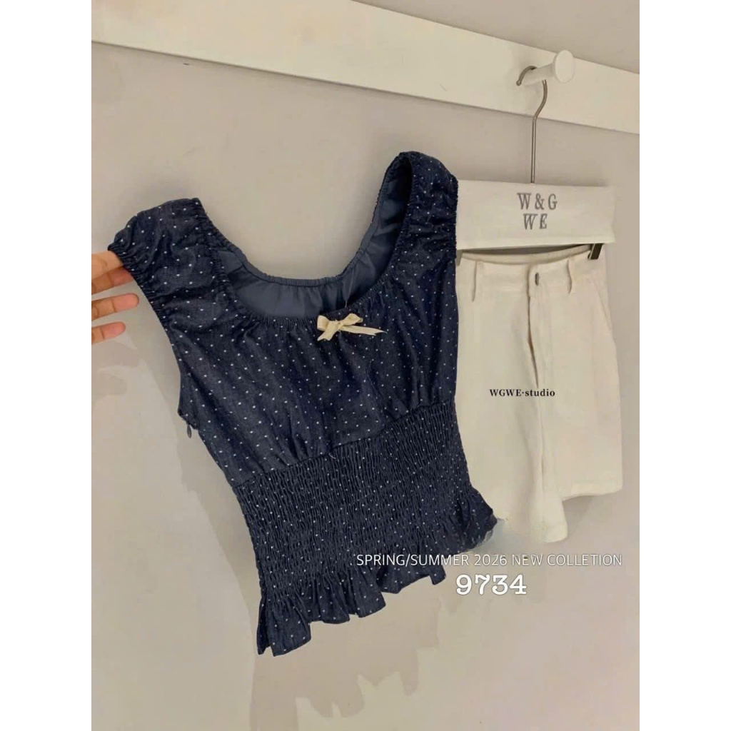 ÁO PHÔNG CHẤM BI GIẢ BÒ NỮ FORM RỘNG - ÁO THUN NỮ THỜI TRANG PHỐI CHẤM BI GIẢ JEAN, TRẺ TRUNG, DỄ PHỐI ĐỒ, CHẤT MỀM MÁT | BigBuy360 - bigbuy360.vn