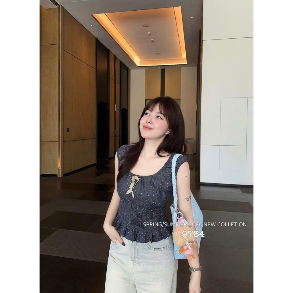ÁO PHÔNG CHẤM BI GIẢ BÒ NỮ FORM RỘNG - ÁO THUN NỮ THỜI TRANG PHỐI CHẤM BI GIẢ JEAN, TRẺ TRUNG, DỄ PHỐI ĐỒ, CHẤT MỀM MÁT | BigBuy360 - bigbuy360.vn