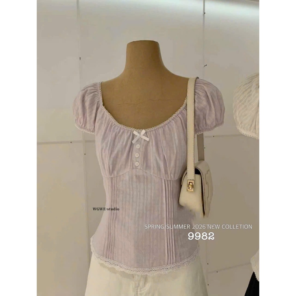 ÁO THÔ CỔ U 3 CÚC 9982 NỮ THỜI TRANG - ÁO KIỂU NỮ CỔ U PHỐI 3 CÚC, CHẤT THÔ MỀM MÁT, FORM ĐẸP, DỄ PHỐI ĐỒ | BigBuy360 - bigbuy360.vn