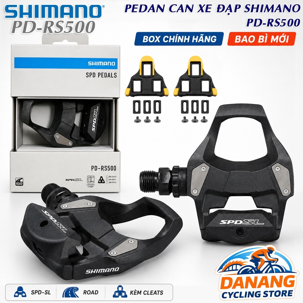 Pedal (Bàn Đạp) Can Cá Xe Đạp SHIMANO PD RS500 - Full Box Chính Hãng (Có Mã QR) – SPD-SL, Cho Xe Road