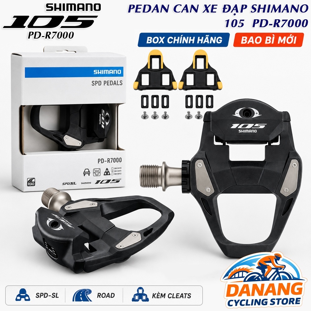 Pedal (Bàn Đạp) Can Cá Xe Đạp SHIMANO 105 PD R7000 - Full Box Chính Hãng (Có Mã QR) – SPD-SL, Cho Xe Road