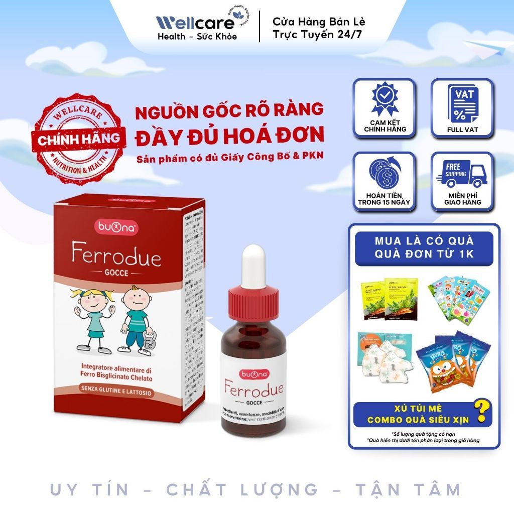 [✨CHÍNH HÃNG] BUONA FERRODUE - Lọ 15ml - Sắt nhỏ giọt-Bổ sung sắt II biglycinate