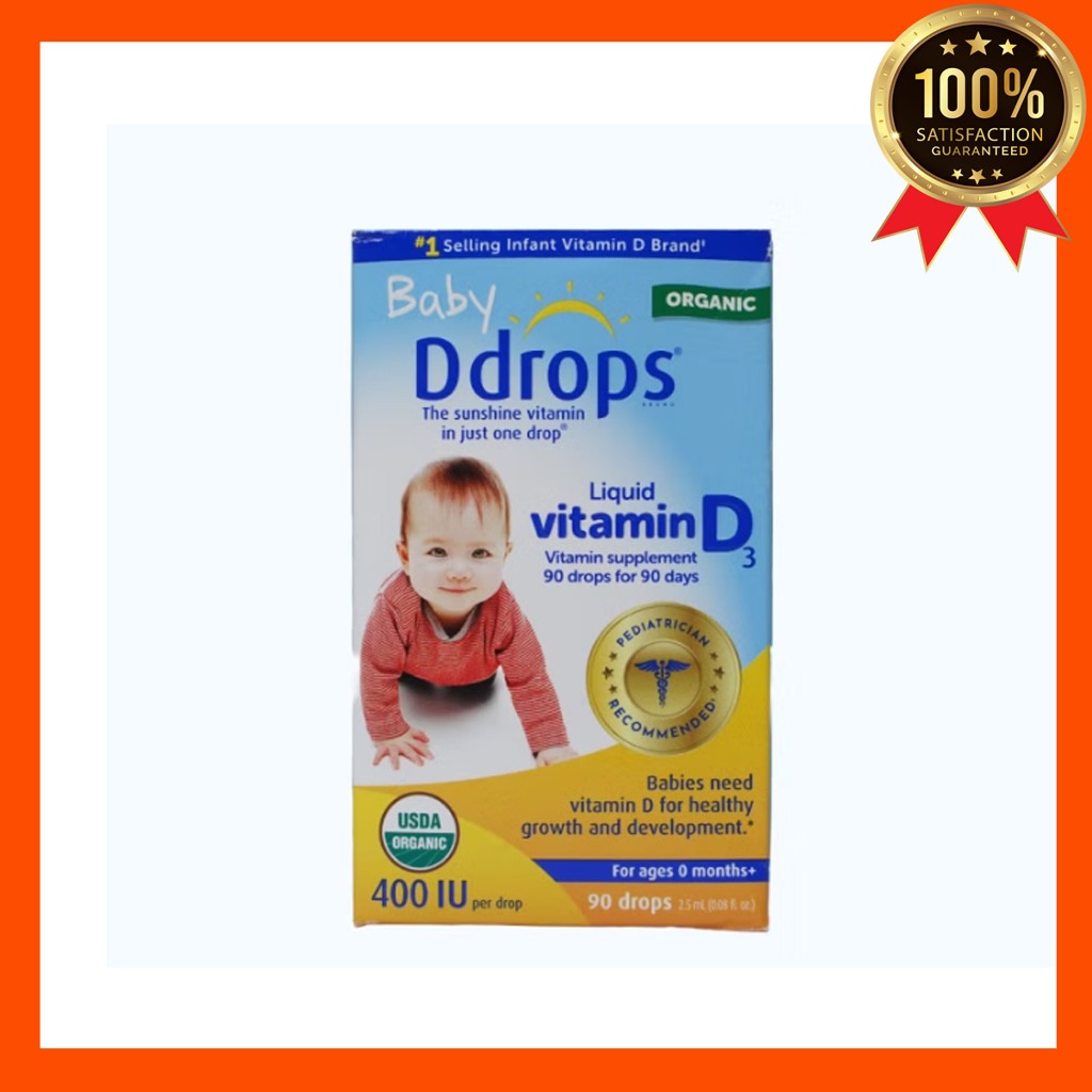 Vitamin D3 Baby Ddrops 400 IU 90 giọt Canada bổ sung vitamin d3 hỗ trợ phát triển cho bé