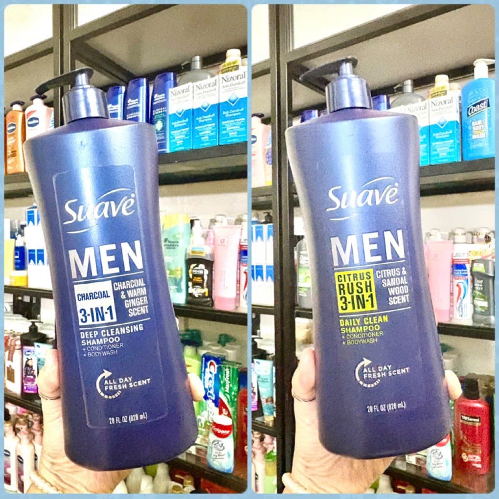 [MẪU MỚI CÓ VÒI] Dầu Tắm Gội Xả SUAVE MEN 3in1 Professionals Men 828ML - HÀNG MỸ - TẮM NAM - GỘI NAM