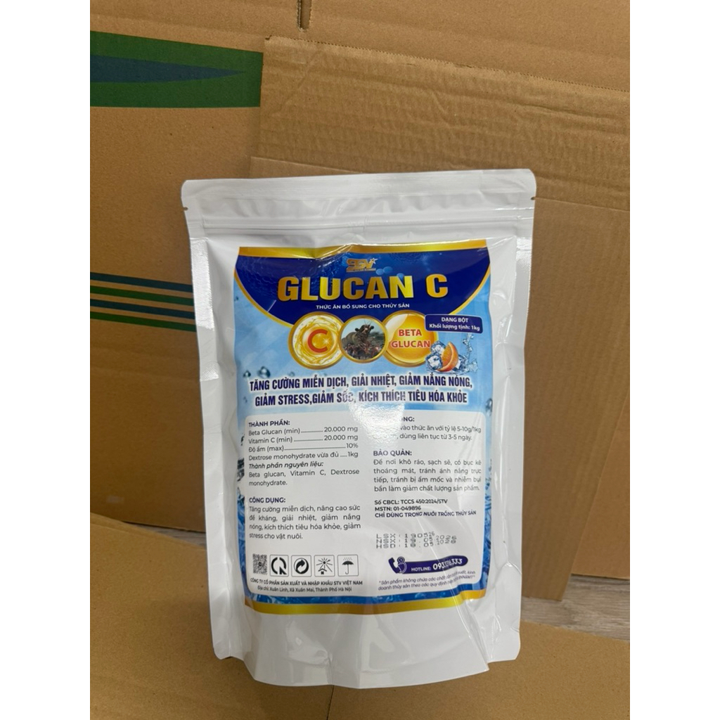 Glucan c_GIẢM STRESS TÔM, CÁ , LƯƠN, ỐC, ẾCH