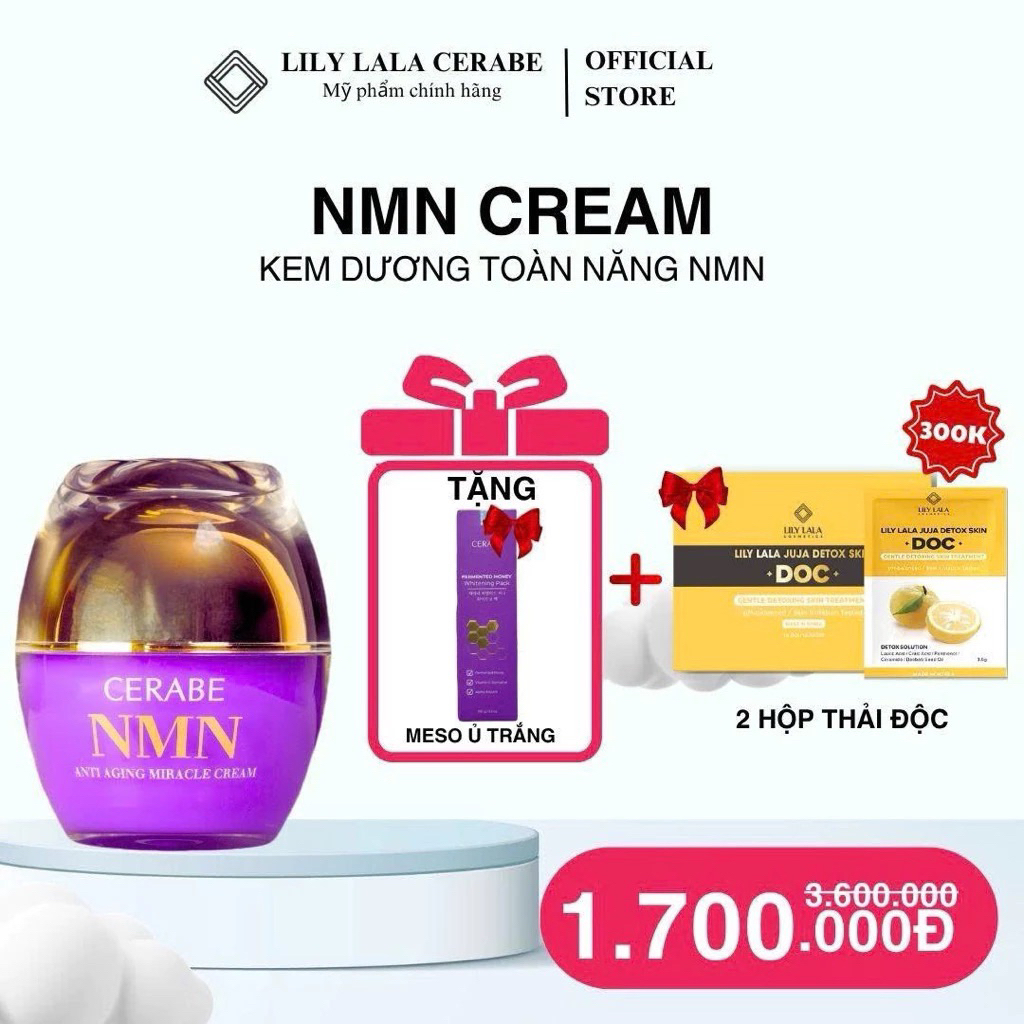 [MUA 1 NMN TẶNG 1 MESSO] Kem NMN LILYLALA CERRABE Kem dưỡng trắng và phục hồi NMN 50gram Anti Aging 